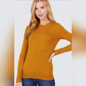 Philosophy Crew Neck Sweater W/rivet Button